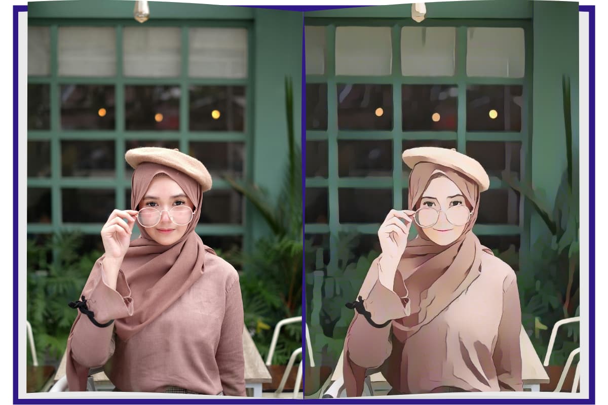 صورة لبنت تم تحويلها إلى رسمة كرتونية مميزة باستخدام Cartony
