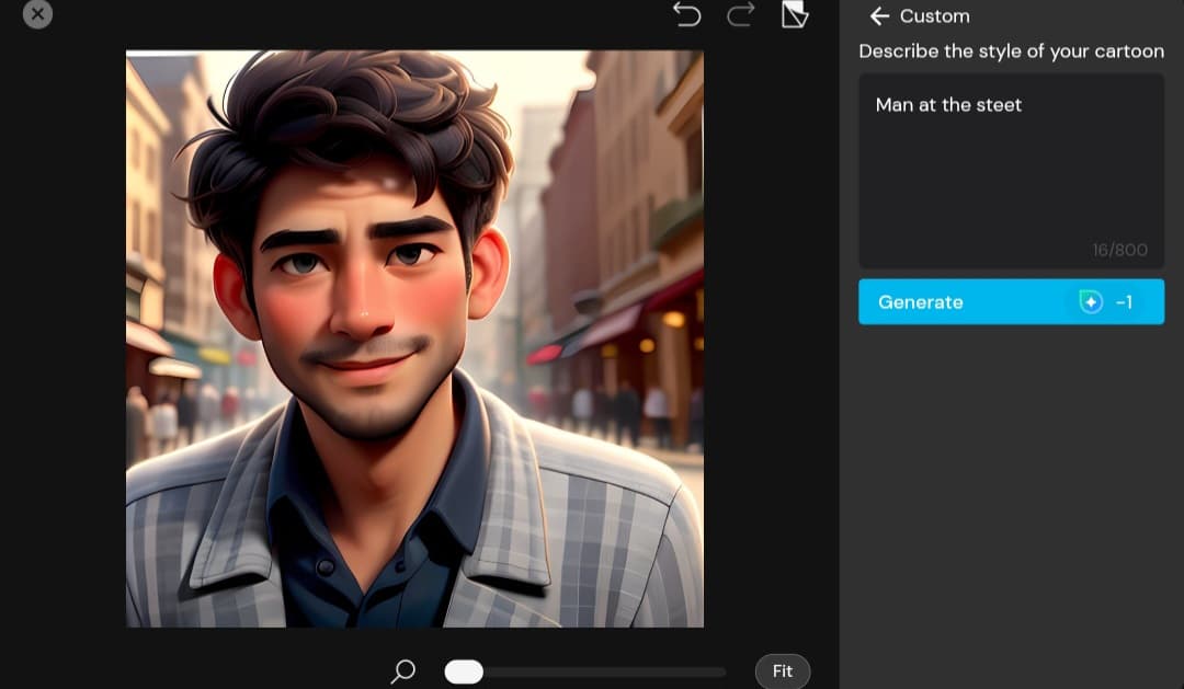 MyEdit Online AI Cartoon 2 تحويل الصورة الى صورة كارتونية بإدخال وصف نصي
