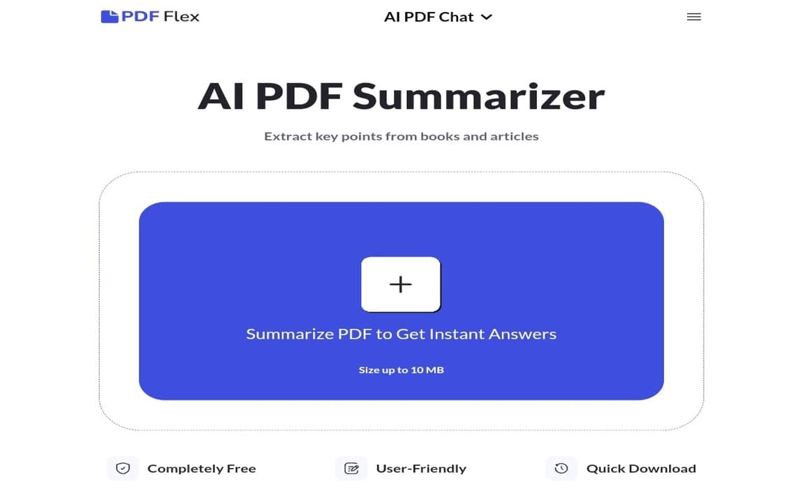 واجهة أداة الدردشة مع ملفات pdf مجانًا باستخدام PDF Flex.