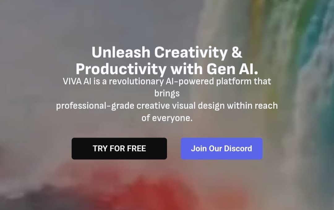 واجهة موقع Vivago.ai واجهة موقع vivago.ai حيث يمكن اختيار الدخول للاستخدام مجانًا