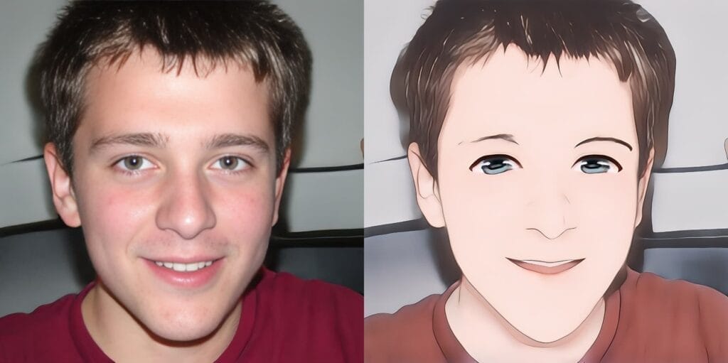 Face-to-anime-AI-Converter Free AI Conversion of Young Face to Anime Style