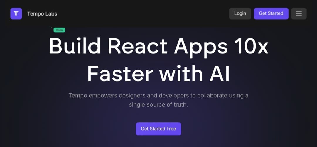 واجهة منصة Tempo Labs: بناء تطبيقات React بالذكاء الاصطناعي